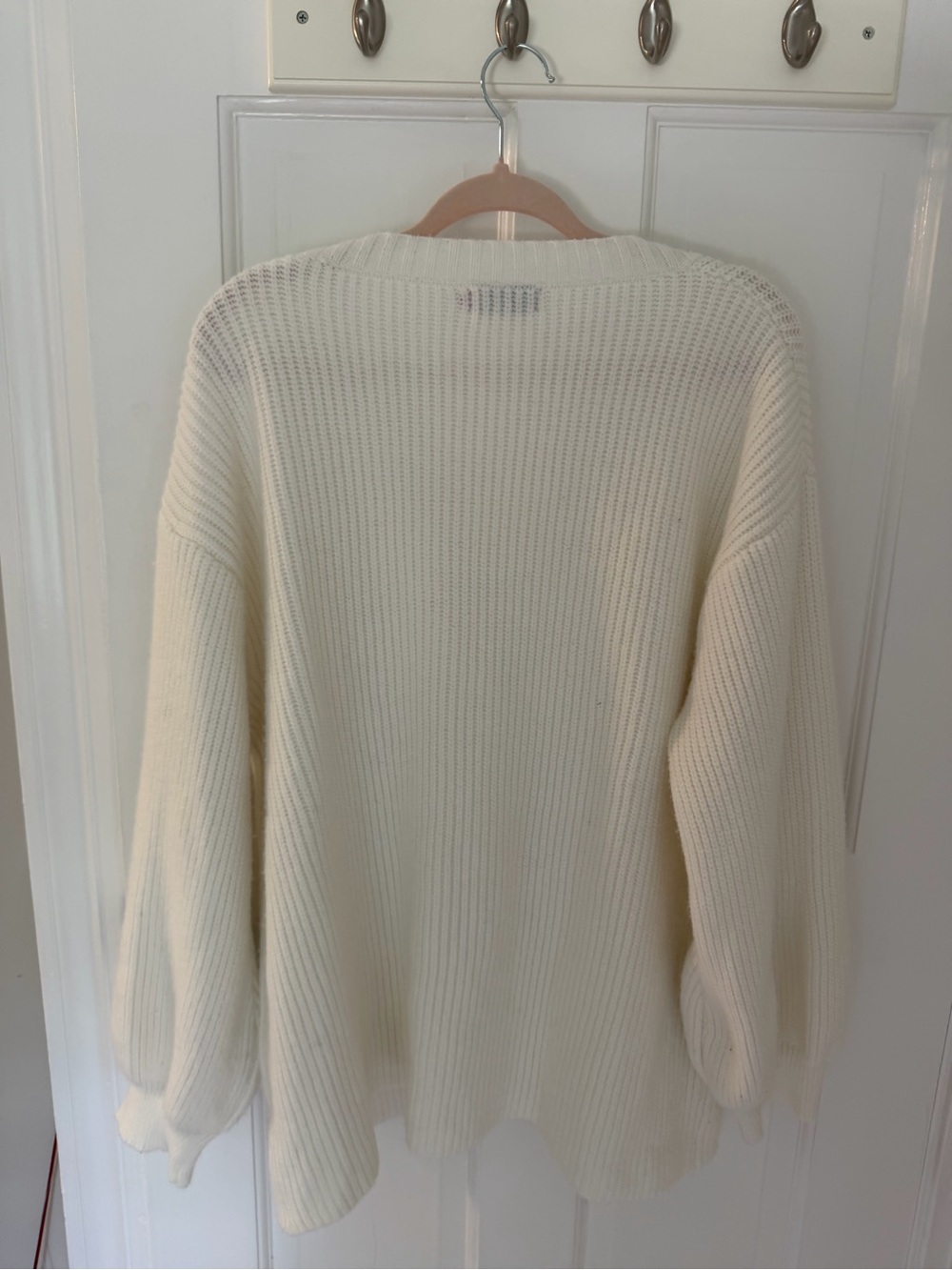 Edikted Cream Ribbed V-Neck Button Cardigan - Picture 2 of 3